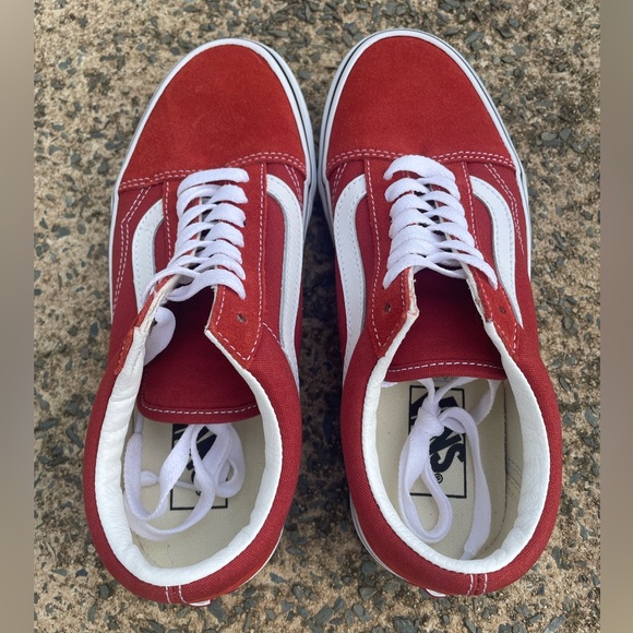 Women’s Burnt Orange Low Top Vans Sneakers - Picture 2 of 11
